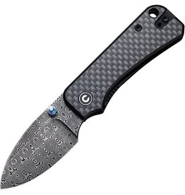 Civivi CIVIVI Knives C19068S-DS1 Ben Petersen Baby Banter Folding Knife 2.34" Damascus Blade, Black G10/Carbon Fiber Handles, Liner Lock
