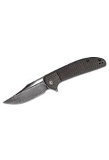Civivi CIVIVI Knives C2013DS-1 Ortis Flipper Knife 3.25" Damascus Clip Point Blade, Milled Twill Carbon Fiber Handles