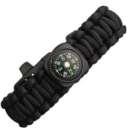 Explorer Compass 61 Paracord Bracelet with Compass Black