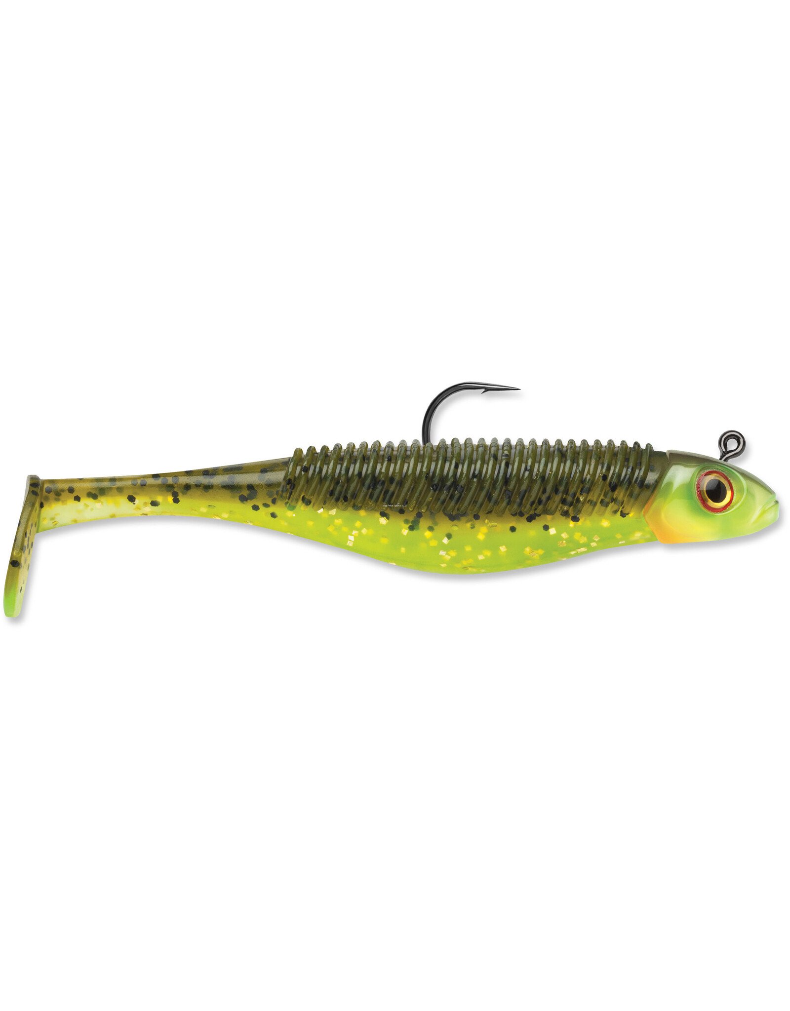 Storm Storm SBD45HO-38J 360GT Searchbait Shad, Sinking, 4-1/2", 3/8oz, #4/0 Hk, 1 Rigged Two Bodies, Hot Olive