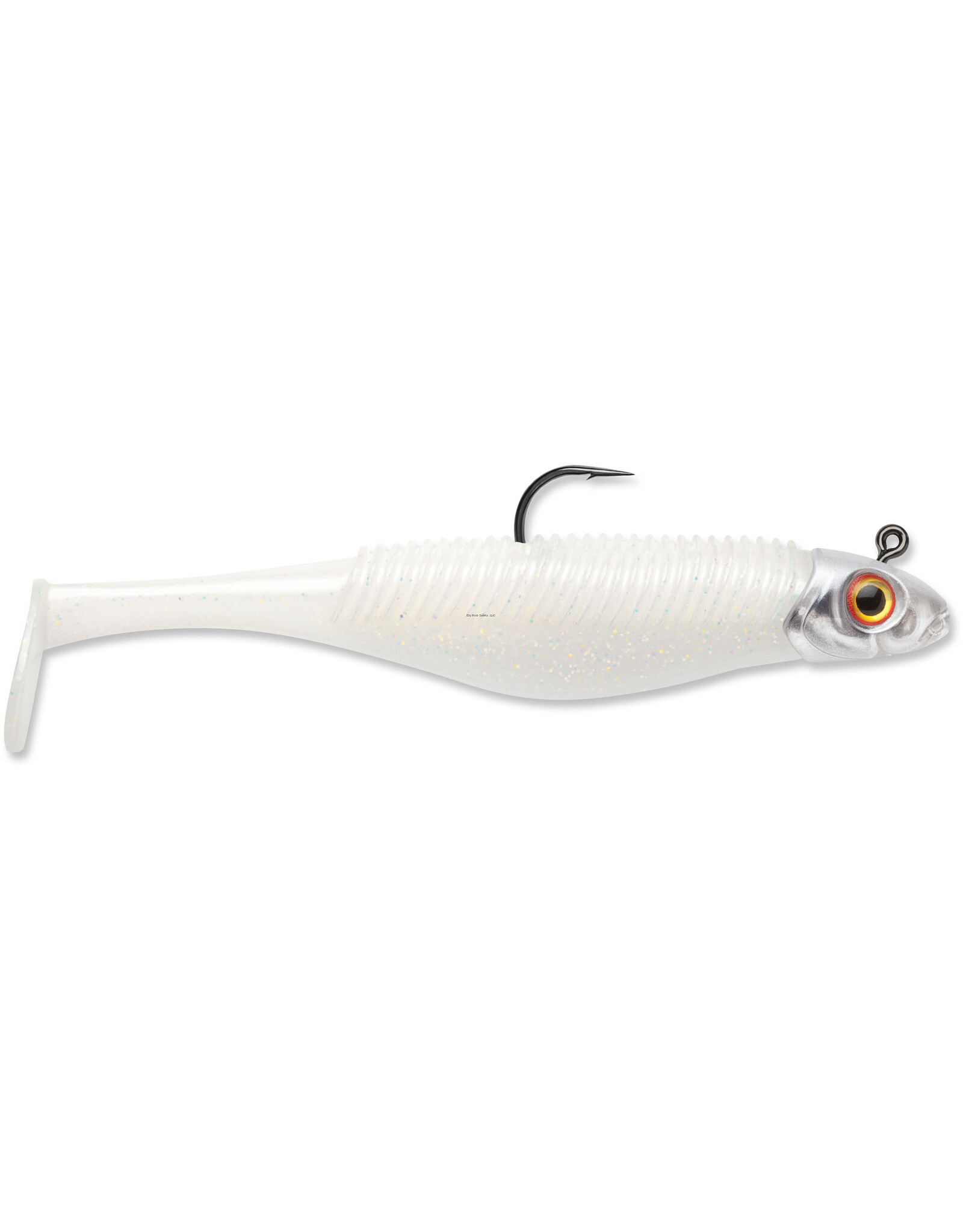 Storm Storm SBD45PI-38J 360GT Searchbait Shad, Sinking, 4-1/2", 3/8oz, #4/0 Hk, 1 Rigged Two Bodies, Pearl Ice