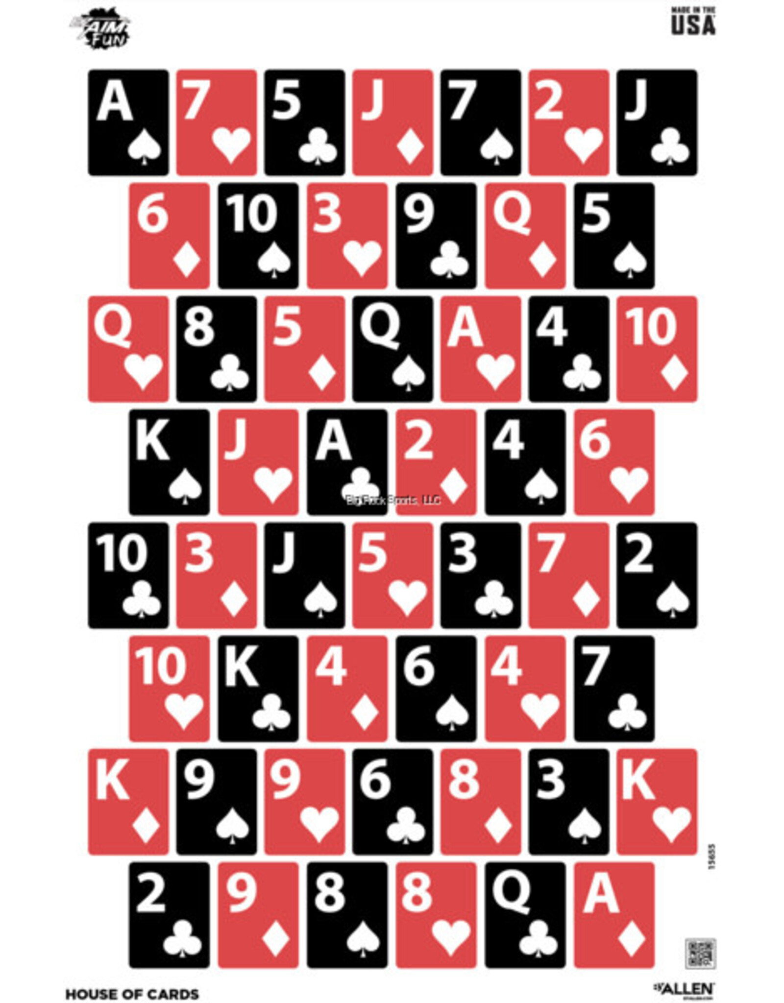 Allen Allen 15655 EZ Aim Fun Paper 23 X 35 House Of Cards Game Target, 3 Per Pack