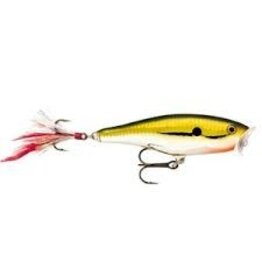 RAPALA LURES Rapala SP07GCH Skitter Pop Topwater Lure, 2 3/4", 1/4 oz, Gold Chrome, Floating