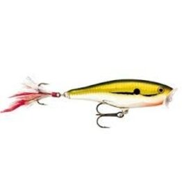 Rapala SP07GCH Skitter Pop Topwater Lure, 2 3/4", 1/4 oz, Gold Chrome, Floating