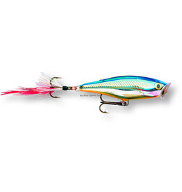 Rapala SP07SB Skitter Pop Topwater Lure, 2 3/4", 1/4 oz, Silver Blue, Floating