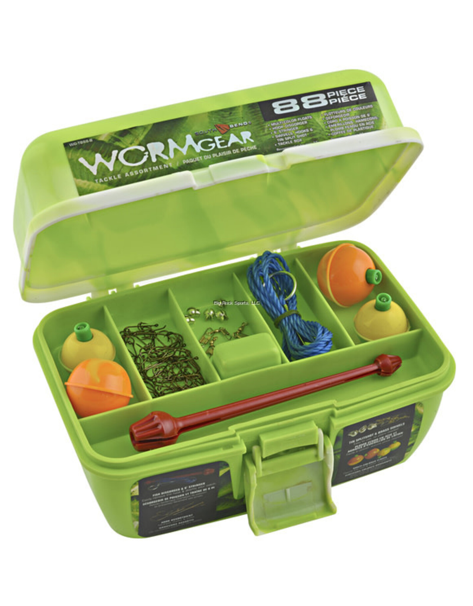 WormGear Worm Gear WG-TB88-G 88 Piece Loaded Tackle Box Green (114139)