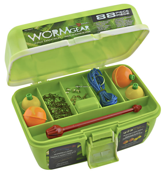 Worm Gear WG-TB88-G 88 Piece Loaded Tackle Box Green (114139)