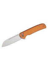 Civivi CIVIVI Knives Chevalier II Button Lock Flipper Knife 3.47" 14C28N Satin Sheepsfoot Blade, Orange Aluminum Handles - C20022B-2