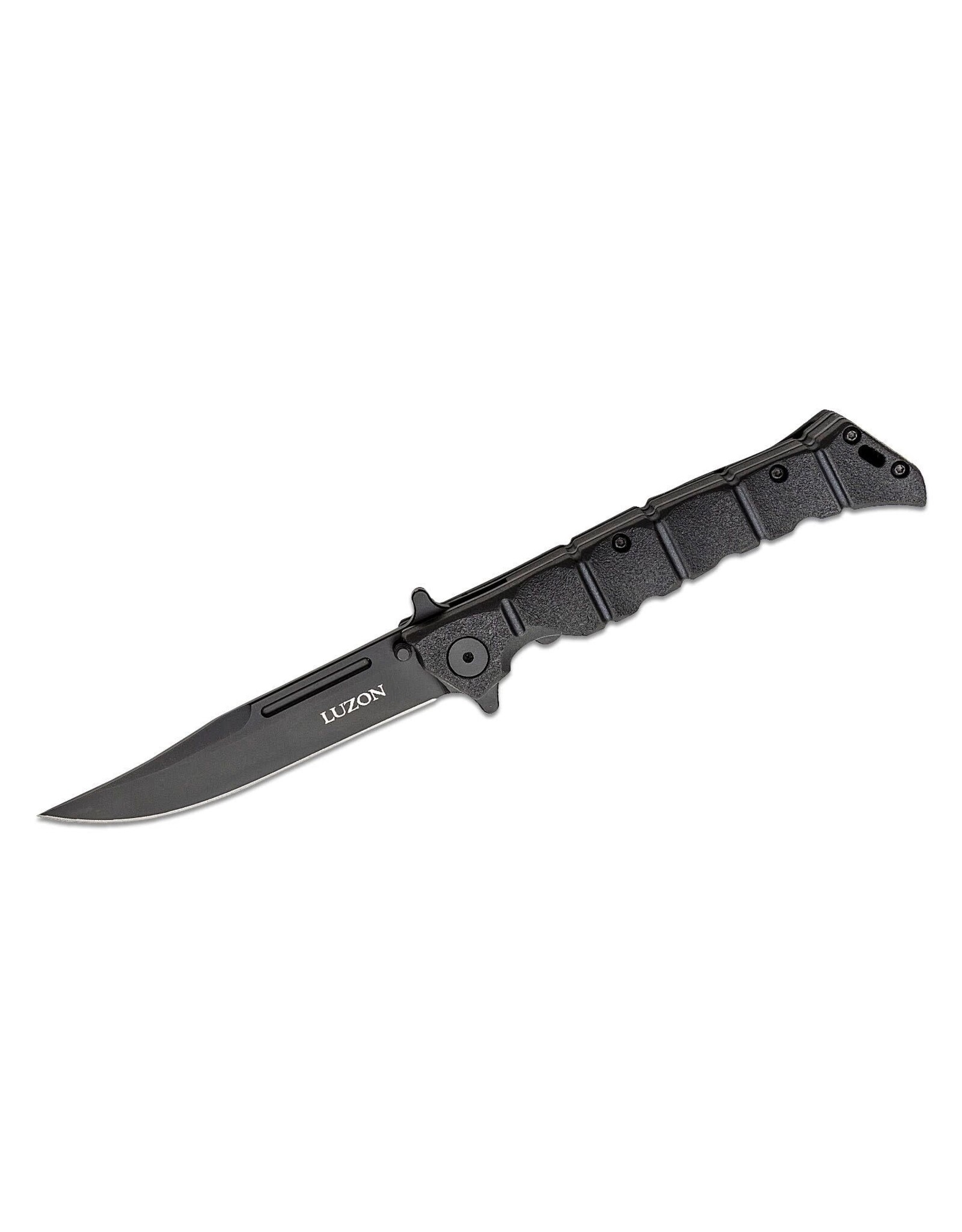 Cold Steel Cold Steel 20NQL-BKBK Medium Luzon Flipper Knife 4" Black Plain Blade, Black GFN Handles, Liner Lock