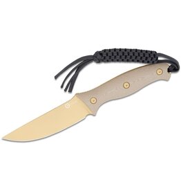 Civivi CIVIVI Knives Stormridge Fixed Blade Knife 3.92" Nitro-V Desert Tan Stonewashed Straight Back Blade, Contoured Tan G10 Handles, Kydex Sheath - C23041-2
