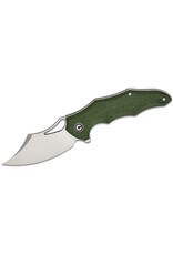 Civivi CIVIVI Knives Chiro Liner Lock Flipper Knife 3.1" 14C28N Satin Clip Point Blade, Milled Green Canvas Micarta Handles - C23046-2