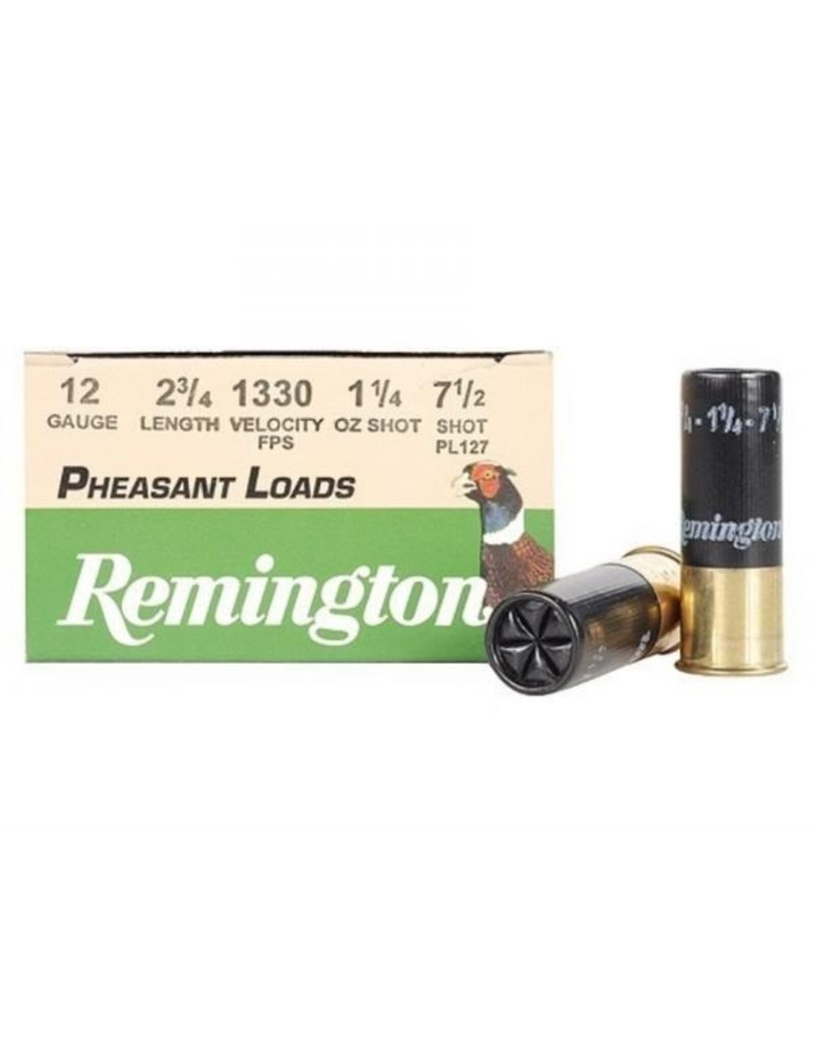 Remington Remington 20050 Pheasant Loads Shotshell 12 GA, 2-3/4 in, No. 7.5, 1-1/4oz, 3-3/4 Dr, 1330 fps, 25 Rnd per Box