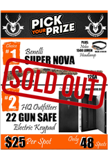 Draw #1284- Pick Your Prize! Benelli Super Nova OR HQ Outfitters 22 Gun Safe!