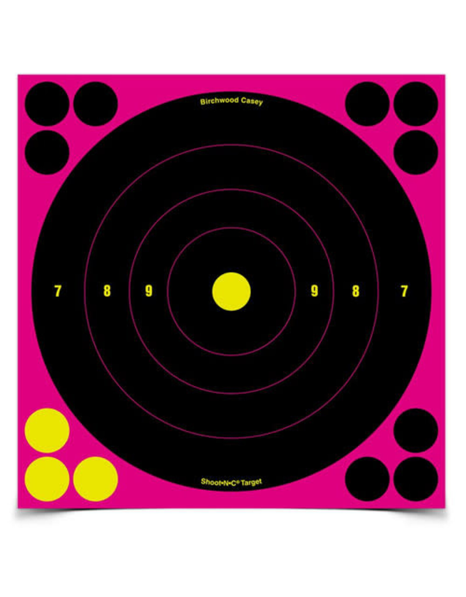 Birchwood Casey Shoot•N•C® 8 Inch Pink Bull's-Eye, 6 Targets - 72 Pasters