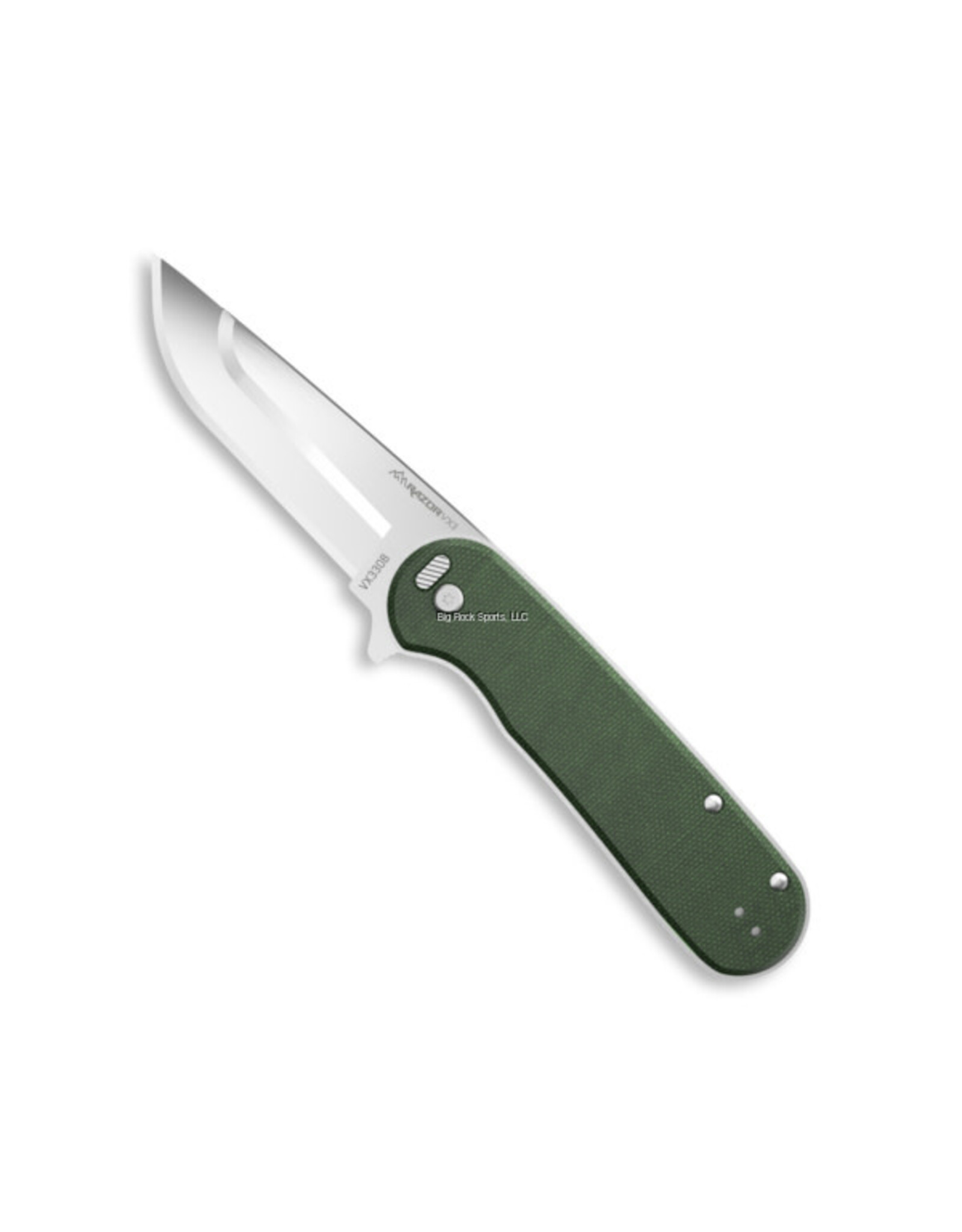 Outdoor Edge OUTDOOR EDGE RAZOR VX3 | Replaceable Blade EDC Flipper Folding Pocket Knife | 3" Blade, Ball Bearings, Green Micarta G-10 Stainless Steel Handle, Reversible Pocket Clip | Outdoor, Camping, Utility