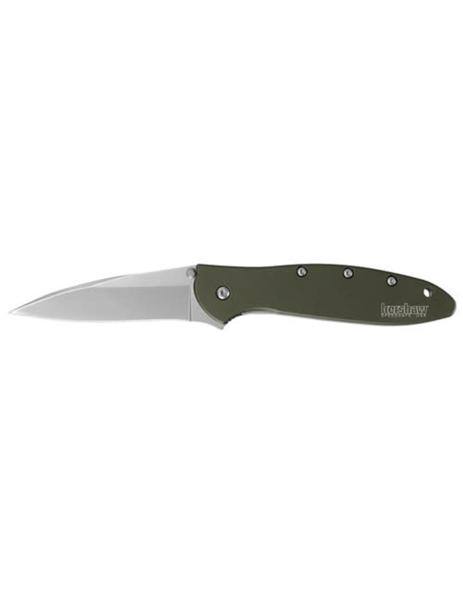 kershaw Kershaw 1660OL Leek Folding Knife, 3" Drop Point Blade, Olive Drab