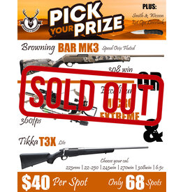 DRAW #1318 -Pick Your Prize - Browning OR Excalibur & Tikka +Smith&Wesson