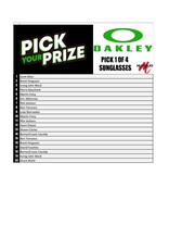 DRAW #1323 - Pick Your Prize - PICK A PAIR OF OAKLEY'S +Matzuo