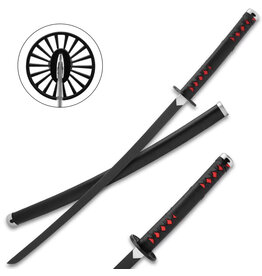 BK5957 Demon Slayer Tanjiro Kamados Nichirin Blade - Carbon Steel Blade, Wooden Handle - Length 37 1/2"