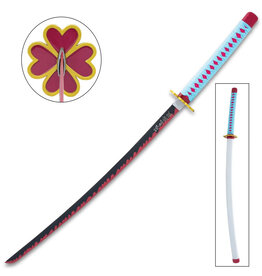 BK5958 Demon Slayer Mitsuri Kanrojis Nichirin Blade - Carbon Steel Blade, Wooden Handle - Length 38 1/2"