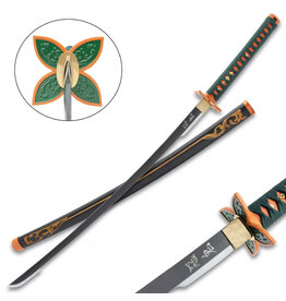 BK5955 Demon Slayer Shinobu Kocho’s Nichirin Sword And Scabbard - Carbon Steel Blade, Wooden Handle