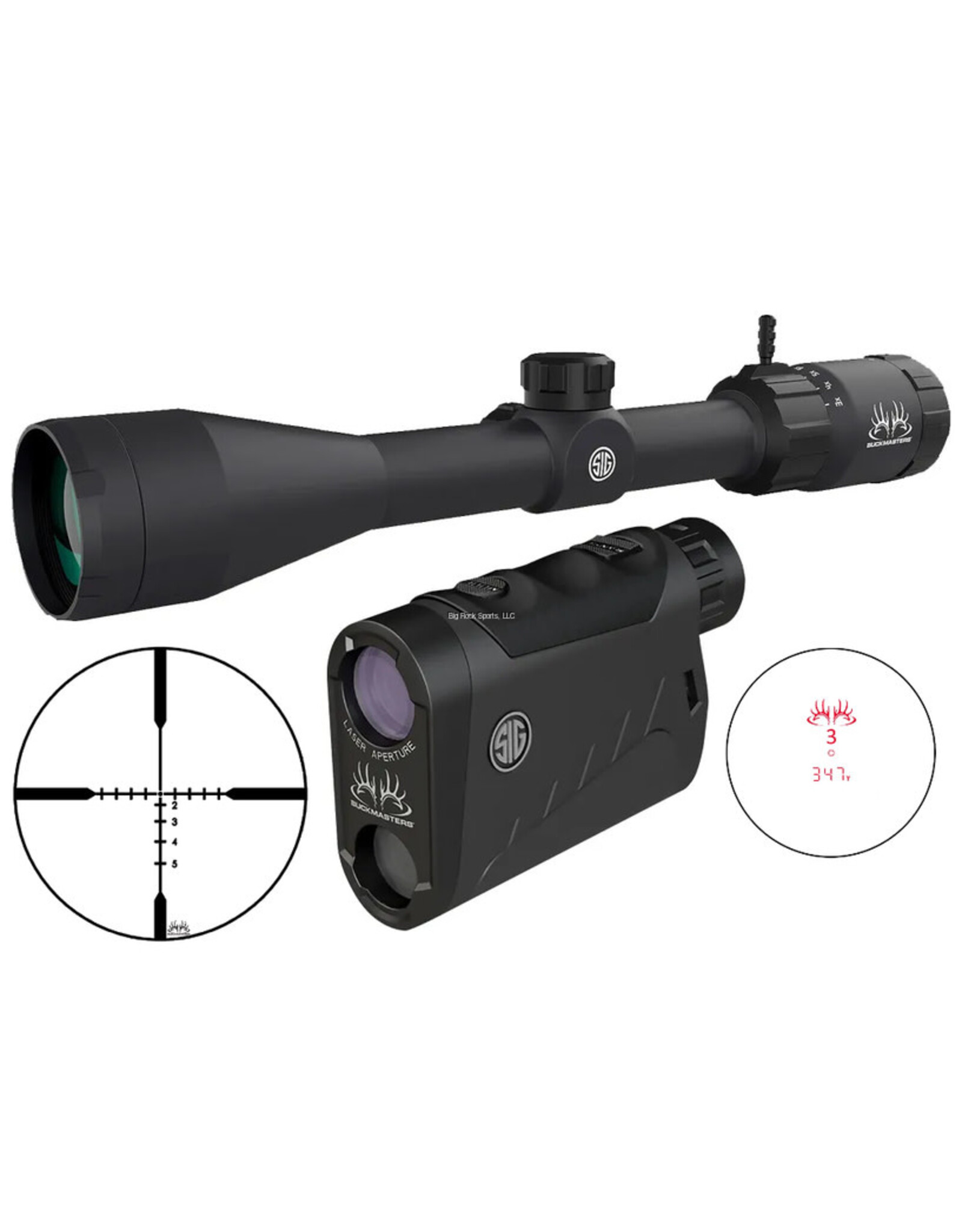 Sig Sauer Sig Sauer Buckmasters Scope & Rangefinder Combo Kit, Kilo 1500 6X22mm LRF and 3-9X40mm Riflescope SOK15BM01