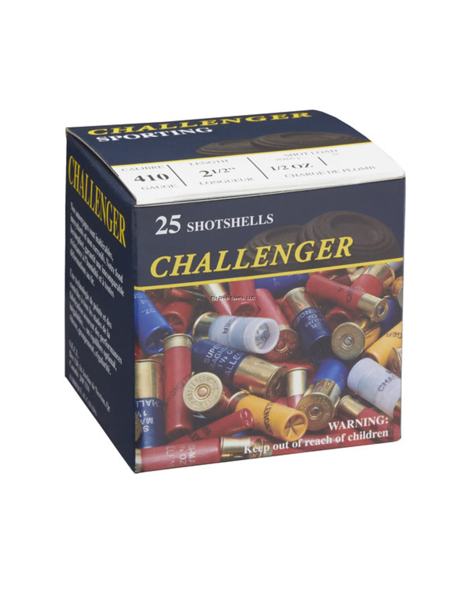 Challenger Challenger Ammo 10067 Standard 1006 Shotshell 410 GA, 2-1/2 in, No. 7-1/2, 1/2 oz, 1200 fps, 25 Rnd per Box