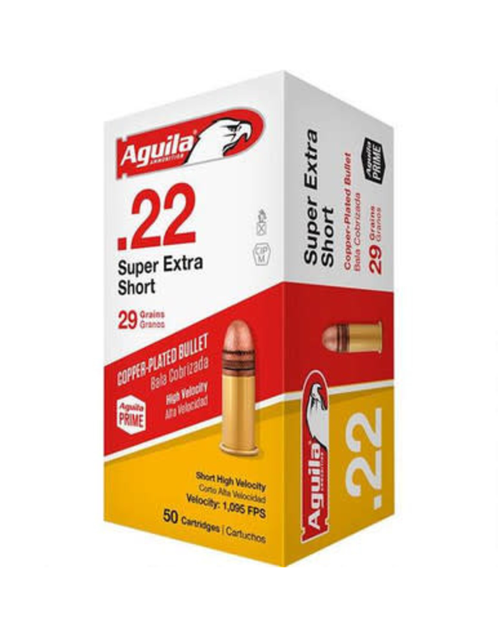 AGUILA Aguila Super Extra .22 Short 29 Grain Copper Plated Solid Point 1095 fps