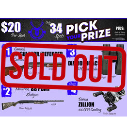 DRAW #1349 - Pick Your Prize - Canuck, Mossberg, Vortex OR Daiwa