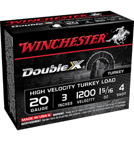 Winchester Winchester STH2034 Double X Shotshell 20 GA, 3 in, No. 4, 1-5/16oz, Mag Dr, 1200 fps, 10 Rnd per Box