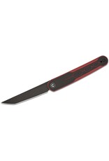 Civivi CIVIVI Knives Rafal Brzeski KwaiQ Liner Lock Flipper Knife 2.97" Nitro-V Black Stonewashed Tanto Blade, Burgundy/Black G10 Handles - C23015-1