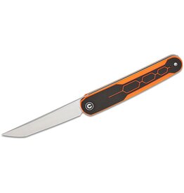 Civivi CIVIVI Knives Rafal Brzeski KwaiQ Liner Lock Flipper Knife 2.97" Nitro-V Satin Tanto Blade, Orange/Black G10 Handles - C23015-2
