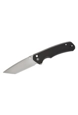 Civivi CIVIVI Knives Button Lock Brazen Flipper Knife 3.46" 14C28N Stonewashed Tanto Blade, Black G10 Handles - C19059C-1