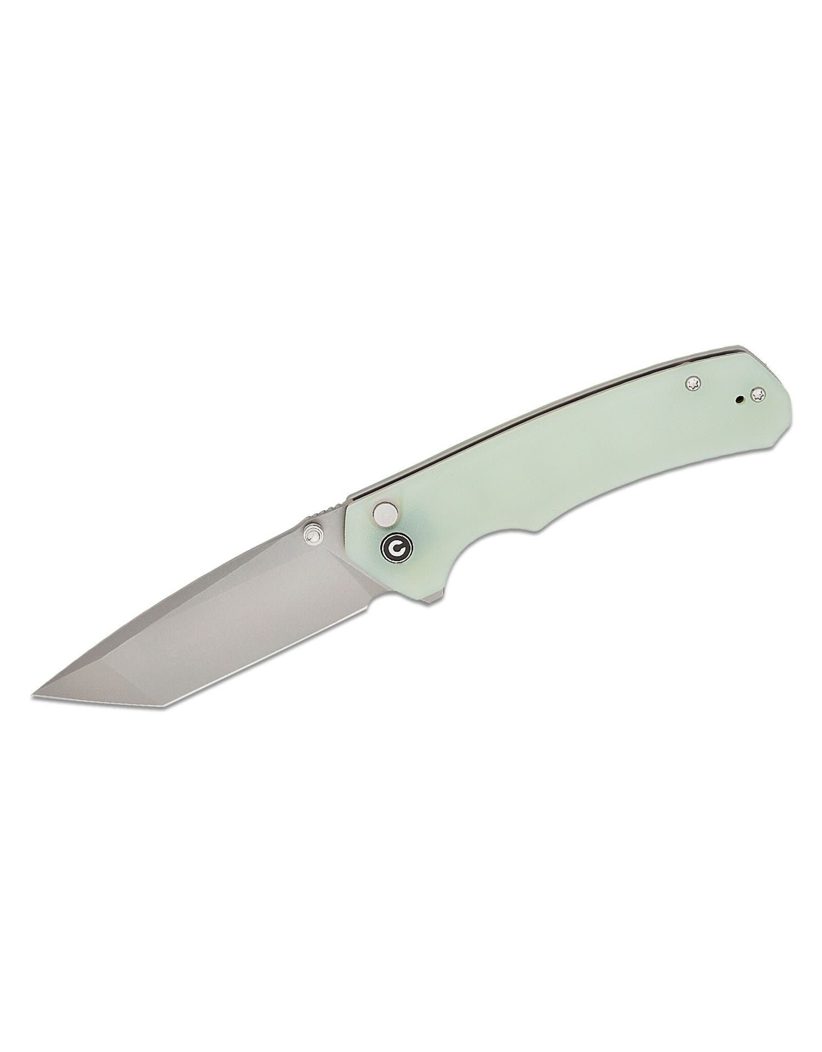 Civivi CIVIVI Knives Button Lock Brazen Flipper Knife 3.46" 14C28N Stonewashed Tanto Blade, Natural (Jade) G10 Handles - C19059C-3