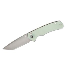 Civivi CIVIVI Knives Button Lock Brazen Flipper Knife 3.46" 14C28N Stonewashed Tanto Blade, Natural (Jade) G10 Handles - C19059C-3