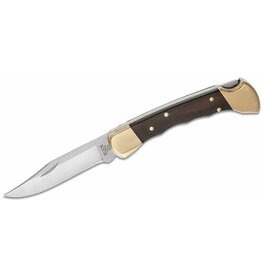 Buck Knives Buck 110 Hunter Folding Knife, 420HC Steel, Grooved Ebony, Leather Sheath, 0110BRSFG