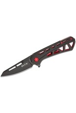 Buck Knives Buck Trace 813 Small Trace Ops Flipper Folding Knife, Black Tanto Blade, Aluminum Black/Red, 0813BKS