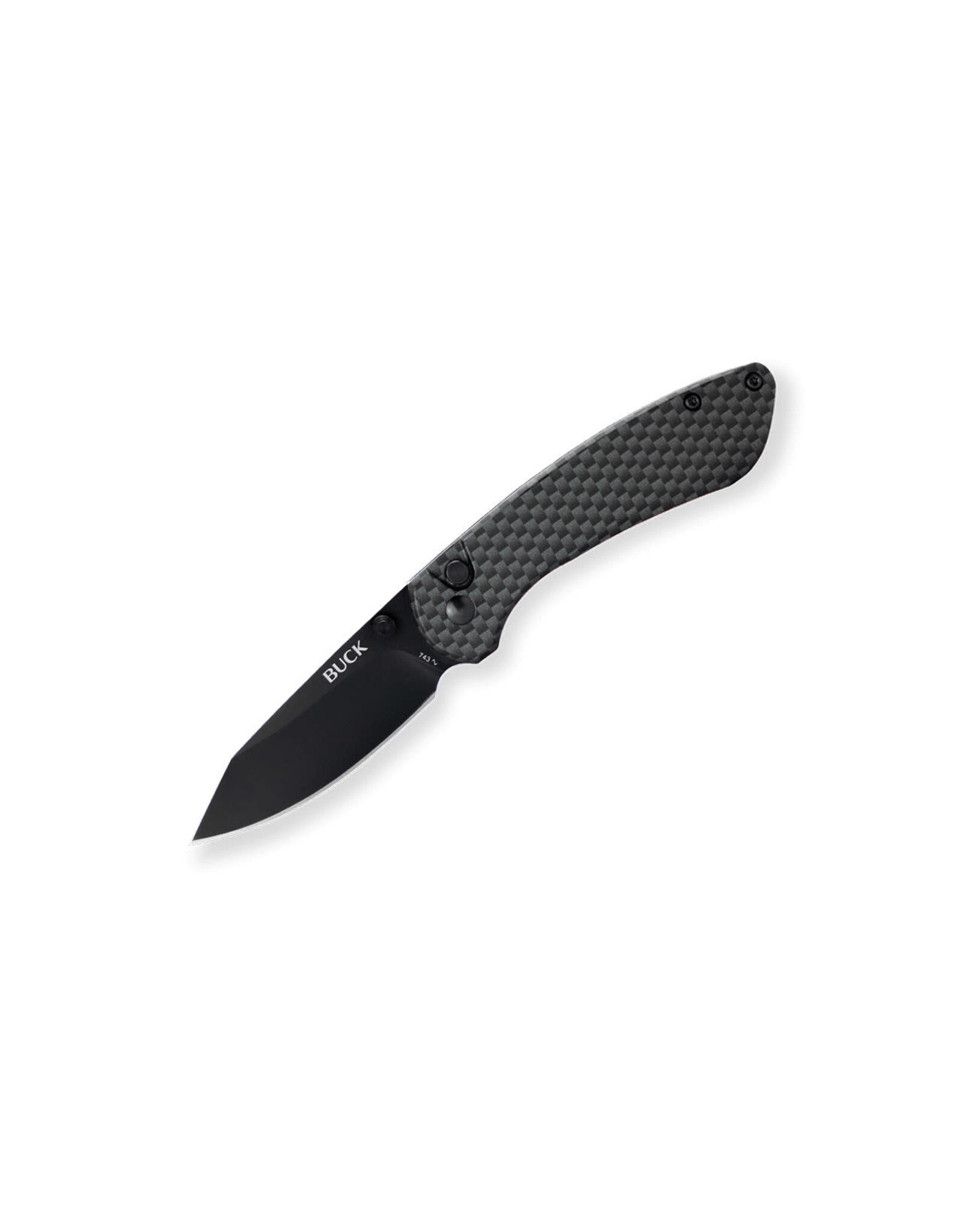 Buck Knives Buck 743 Small Sovereign Button Lock Folding Knife, Black Blade, Steel w/Carbon Fiber Graphic, 0743CFS