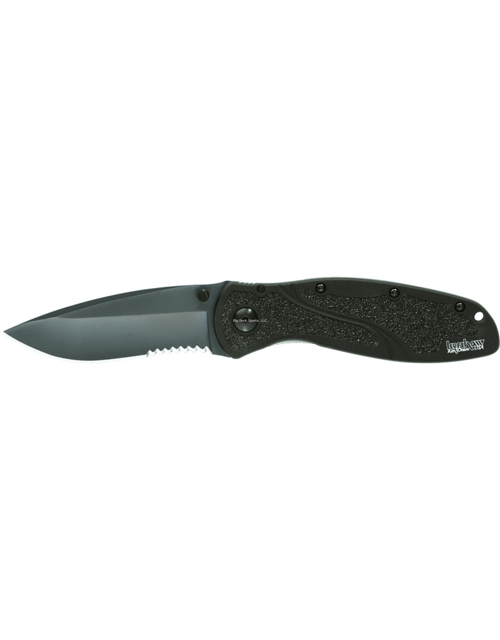 kershaw Kershaw 1670BLKST Blur Folding Knife, 3.4" Partially Serrated Blade, Black Handle