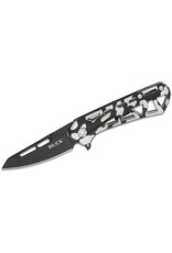 Buck Knives Buck 813 Small Trace Ops Folding Knife, Black Tanto Blade, Aluminum Black/White, 0813CMS