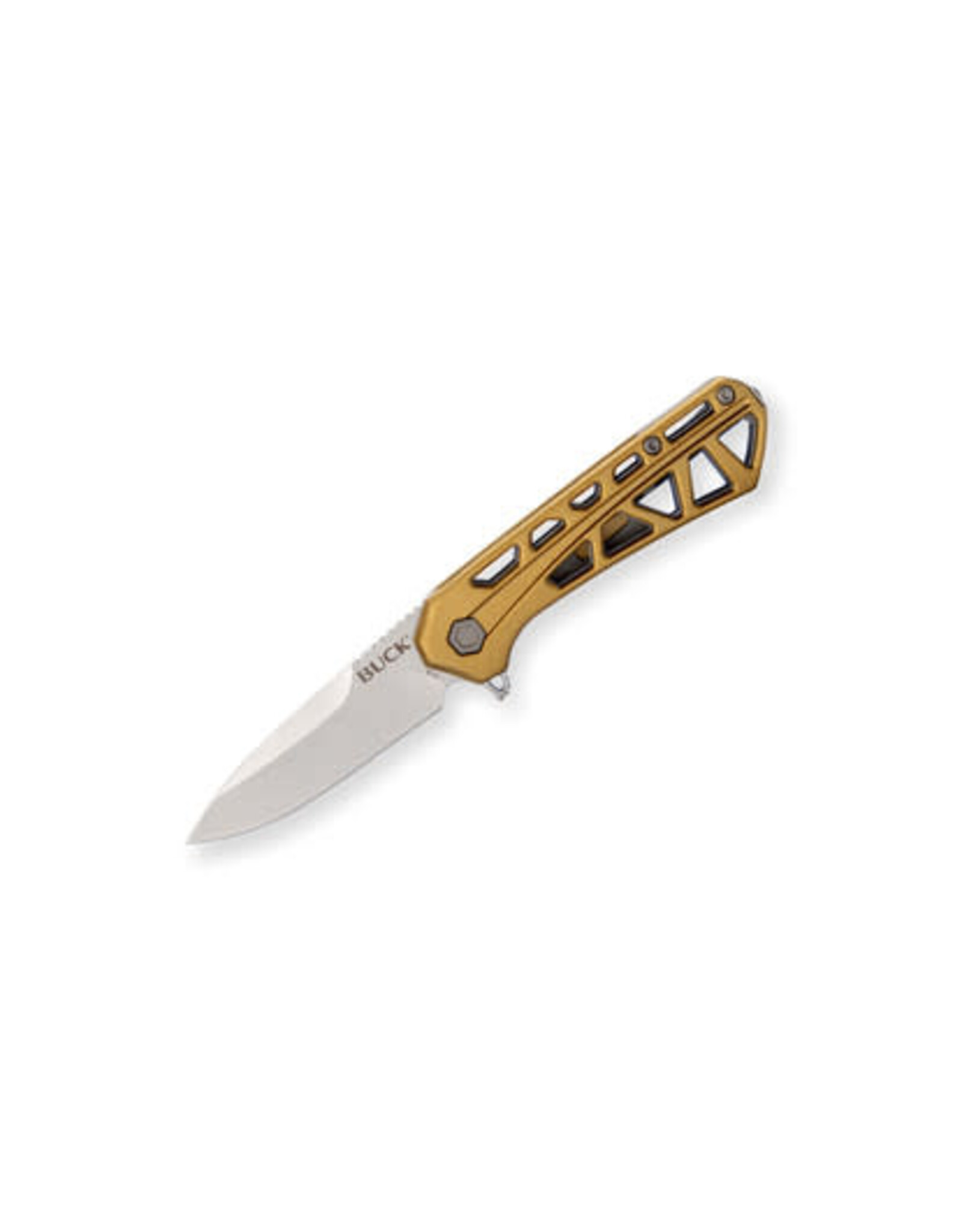 Buck Knives Buck 814 Small Trace Flipper Folding Knife, Drop Point Blade, Aluminum Bronze, 0814BRS
