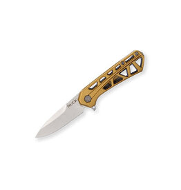 Buck Knives Buck 814 Small Trace Flipper Folding Knife, Drop Point Blade, Aluminum Bronze, 0814BRS