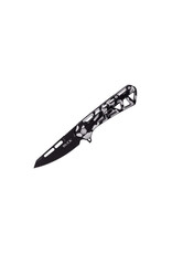 Buck Knives Buck 811 Trace Ops Flipper Folding Knife, Black Tanto Blade, Aluminum Black/White, 0811CMS