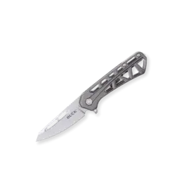 Buck Knives Buck 813 Small Flipper Folding Knife, Tanto Blade, Aluminum Gray, 0813GYS