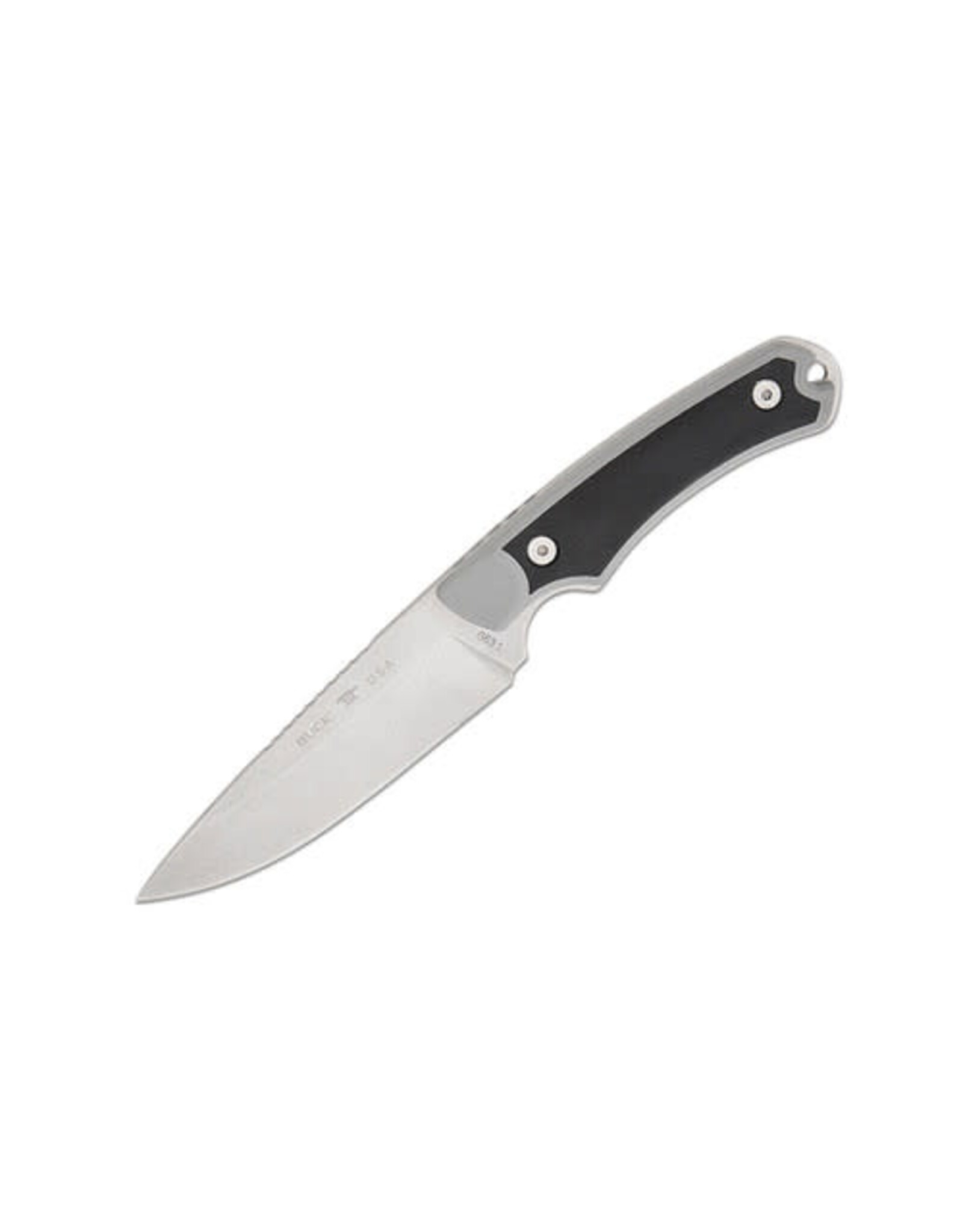 Buck Knives Buck 663 Alpha Guide Select Fixed Blade Knife 4.5" 420HC Stonewashed Drop Point, Gray GFN Handles with Versaflex Inserts, Polyester Sheath - 13732