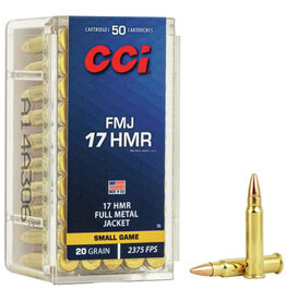 CCI CCI 0055 HMR FMJ Rimfire Ammo 17 HMR, FMJ, 20 Grains, 2375 fps, 50 Rounds