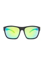 Vigor Corales Polarized Square Sunglasses Matte Black Green Revo