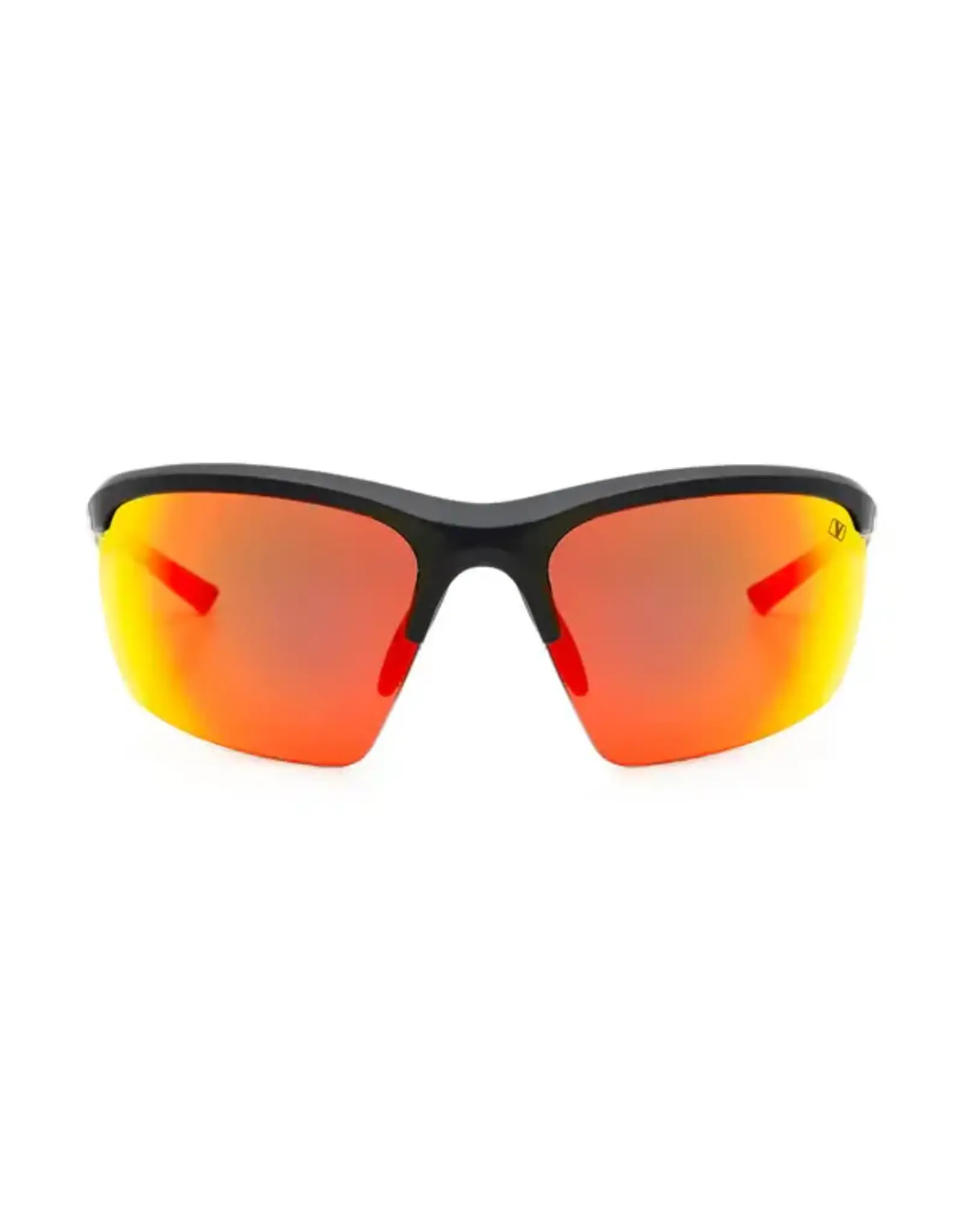 Vigor Osprey Polarized Wraparound Sunglasses Matte Black Crimson Red