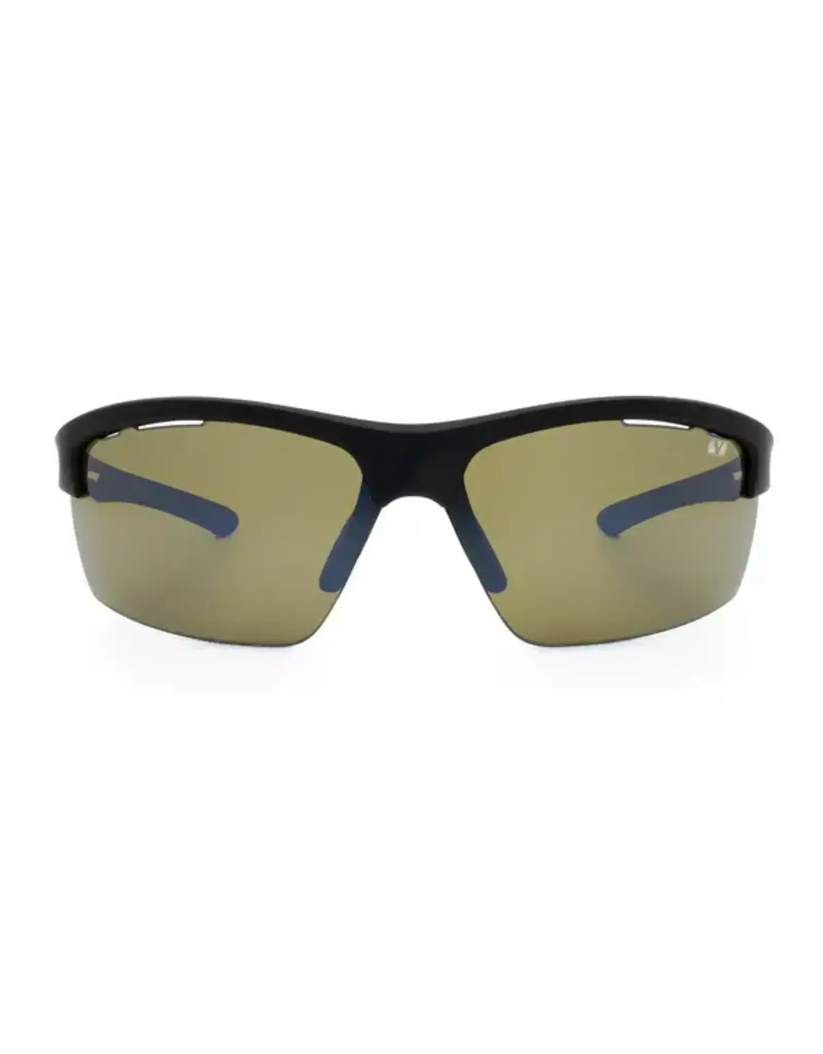 Vigor Osprey Polarized Wraparound Sunglasses Matte Black/Grey Amber