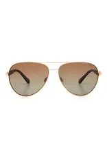 Vigor Vigor Abbey Polarized Aviator Sunglasses Gold/Brown Gradient
